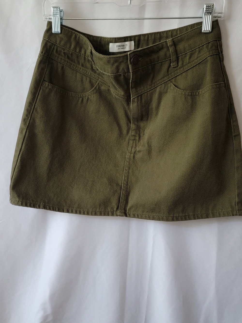 y2k Vintage Forever 21 Olive A-Line Mini Skirt